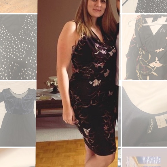 SIZE XL Cowl neck Le Chateau dress/zipper with tie - Picture 3 of 3